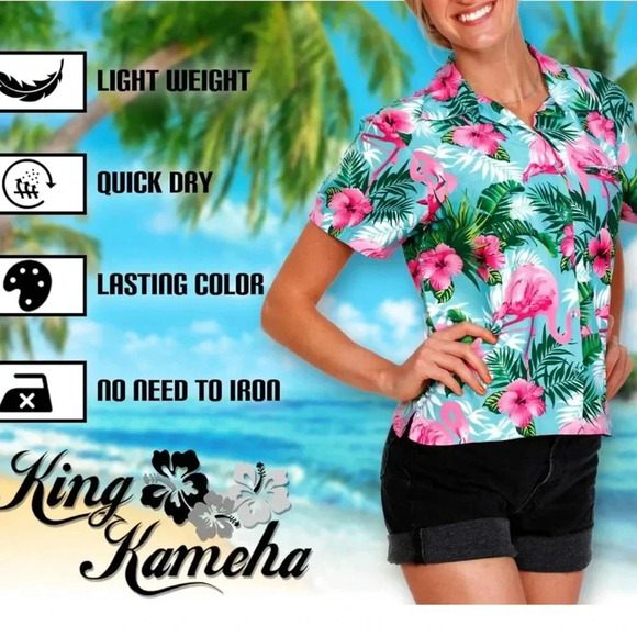 Hawaiian Shirt Button Down, NWT, M - Picture 3 of 3